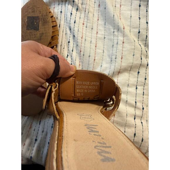 Mi.iM Eleanor Womens 6 Leather Sandals Closed Toe Thick Stitching Boho - Picture 3 of 3